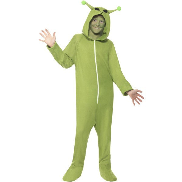 Smiffys kids green alien costume (British brand)