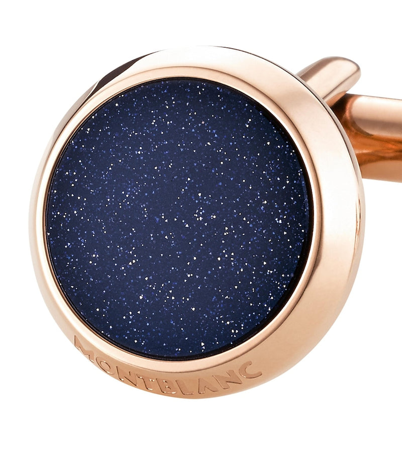 Montblanc Meisterstück cufflinks blue goldstone stainless steel - British product