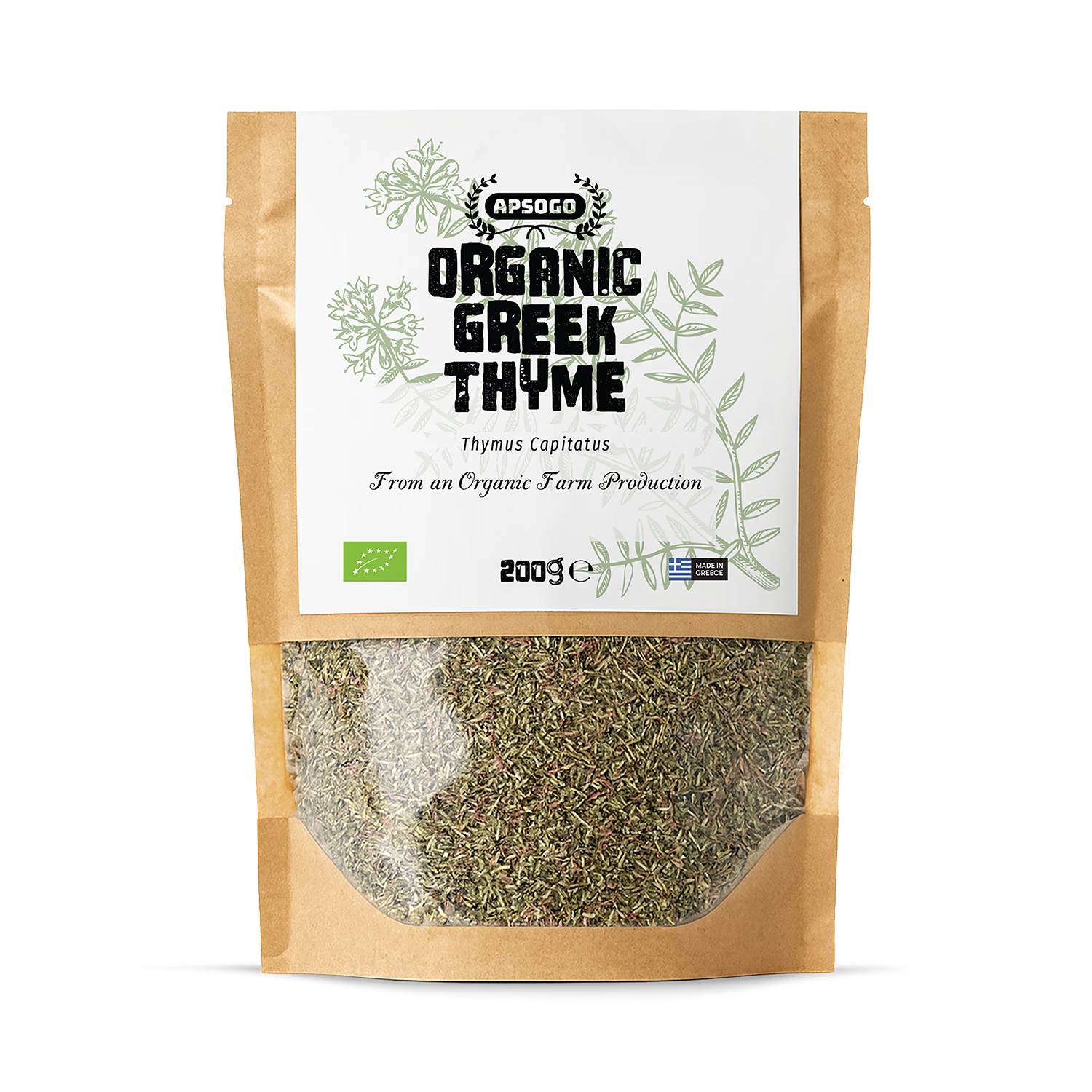 APSOGO organic dried thyme 200g (British brand)