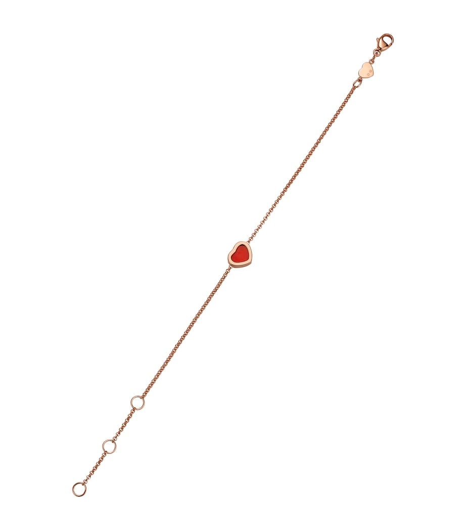 Chopard My Happy Hearts bracelet in rose gold and carnelian - British product