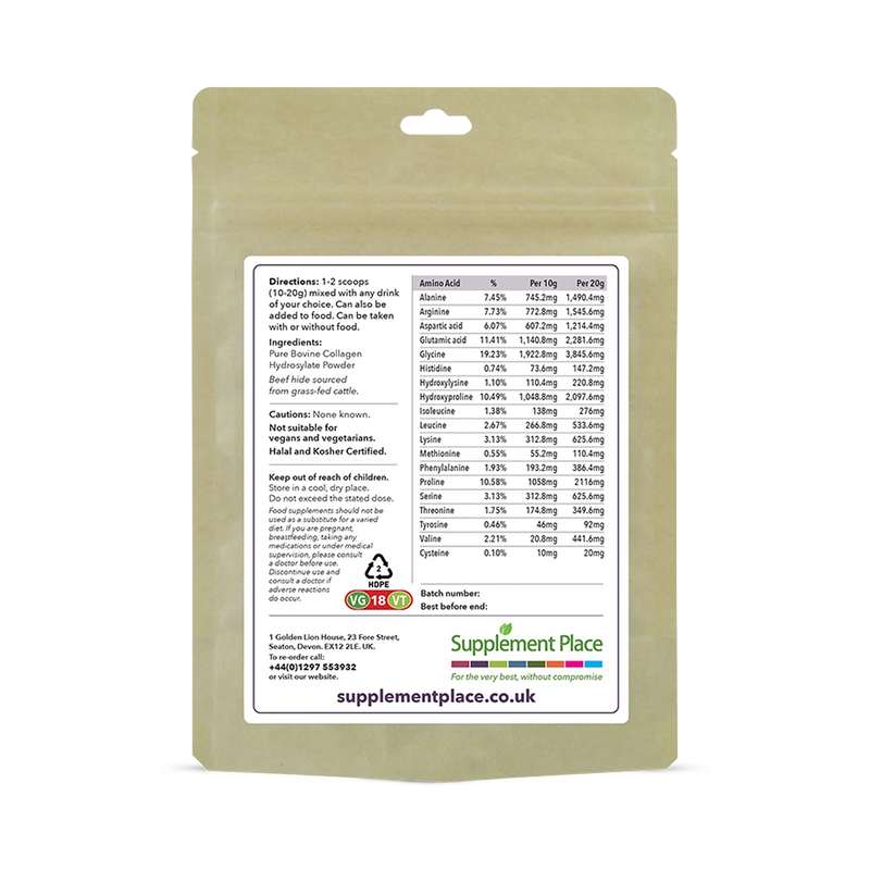 Supplement Place collagen peptides powder type 1 and 3 250g, imported from the UK