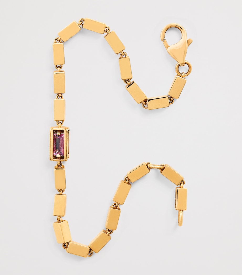 Suzanne Kalan block chain bracelet with pastel sapphires, imported from the UK