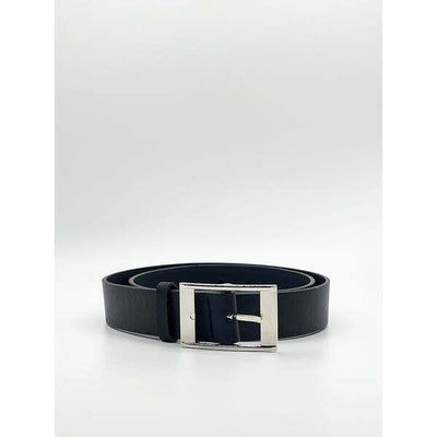 Superdrug SVNX Silver Square Buckle Belt In Black- Buy online at McGrocer