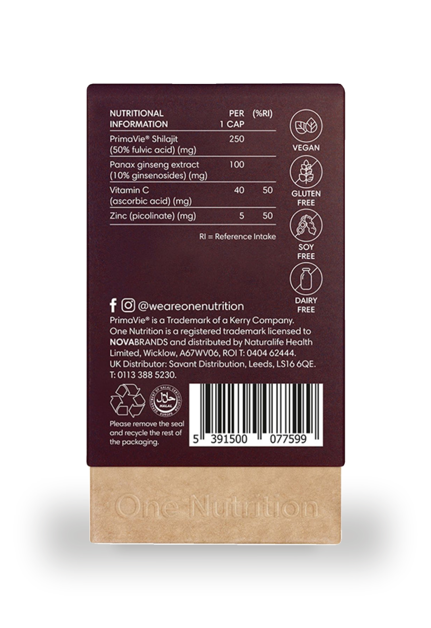 One Nutrition Shilajit capsules 50 capsules - British product