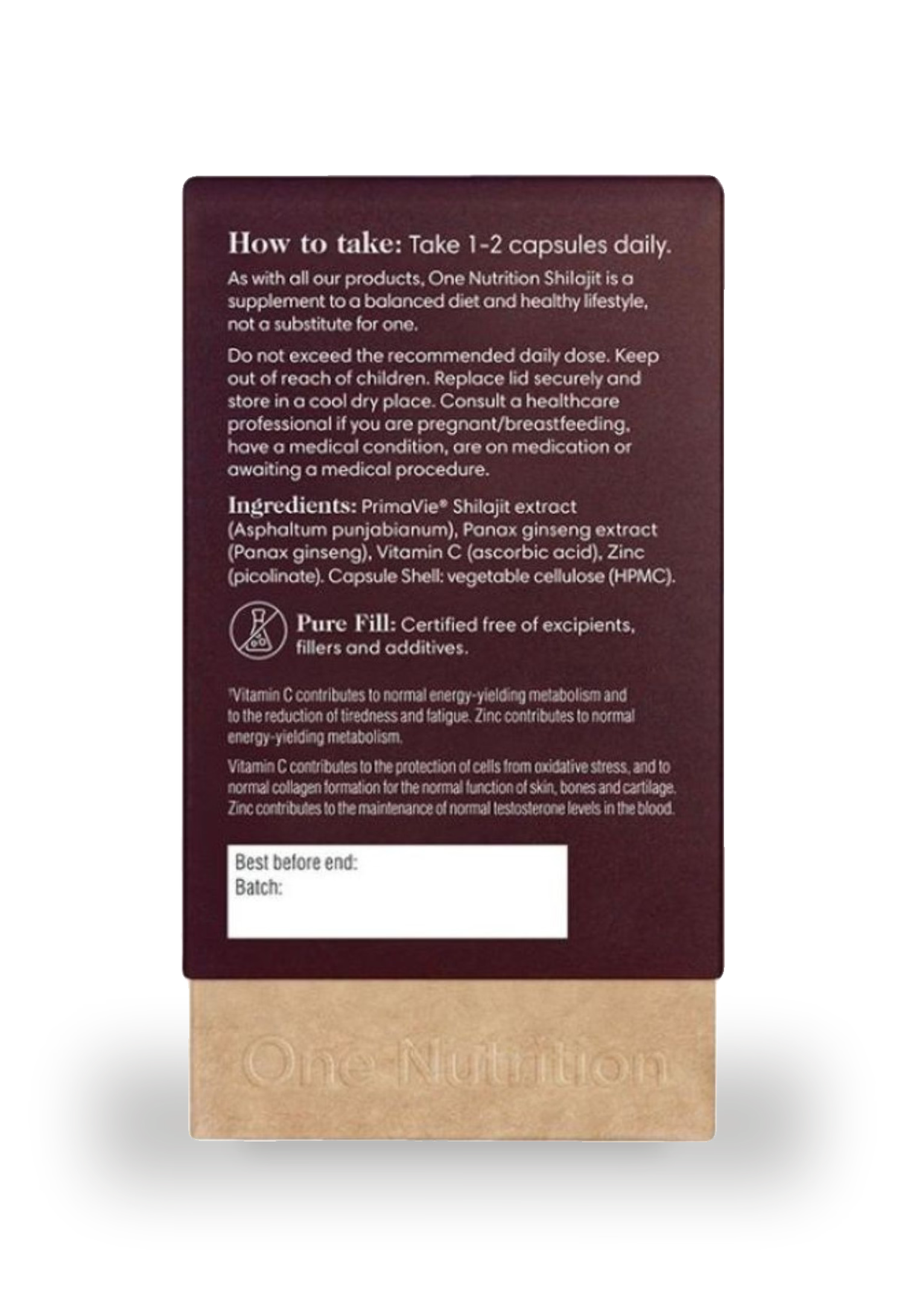 One Nutrition Shilajit capsules 50 capsules - British product