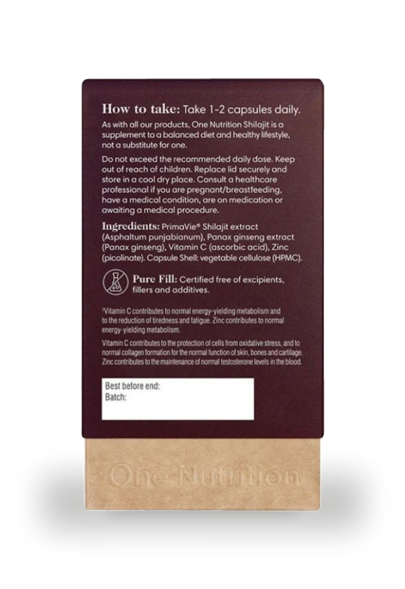 One Nutrition Shilajit capsules 50 capsules - British product