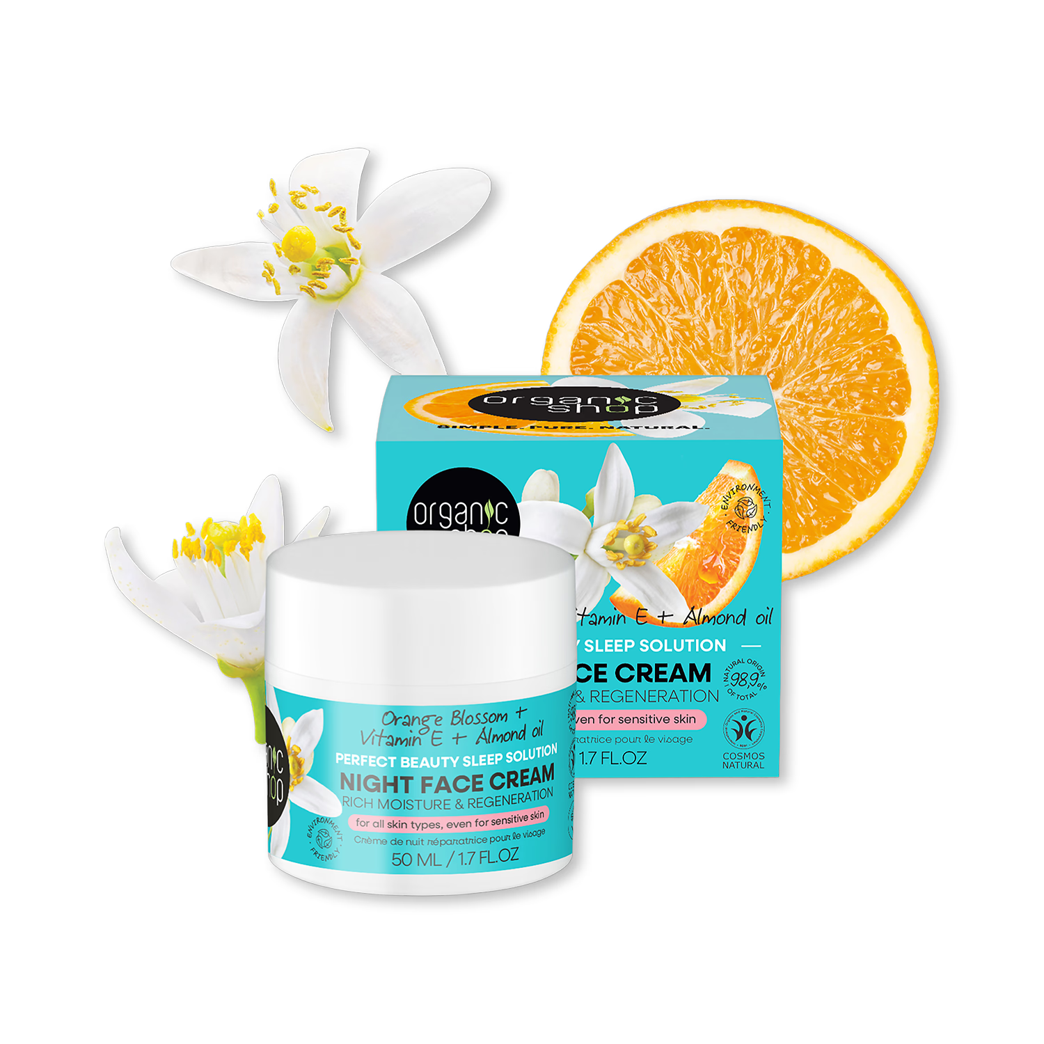 Organic Shop Orange Blossom night cream 50ml, UK version