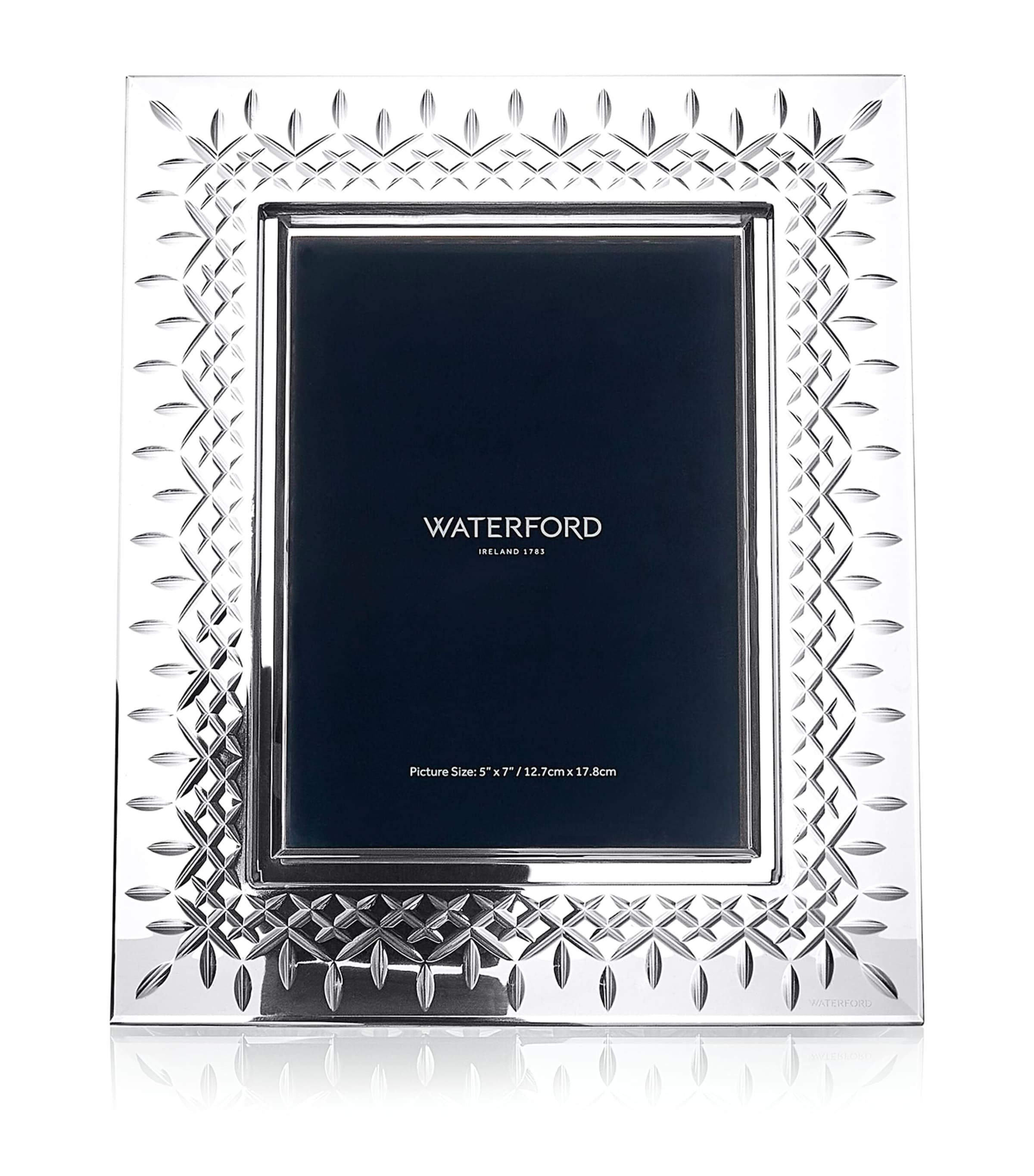 Waterford crystal picture frame for 5x7 photos with crosshatch cut (British brand)