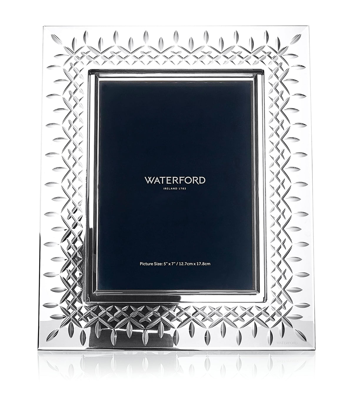 Waterford crystal picture frame for 5x7 photos with crosshatch cut (British brand)