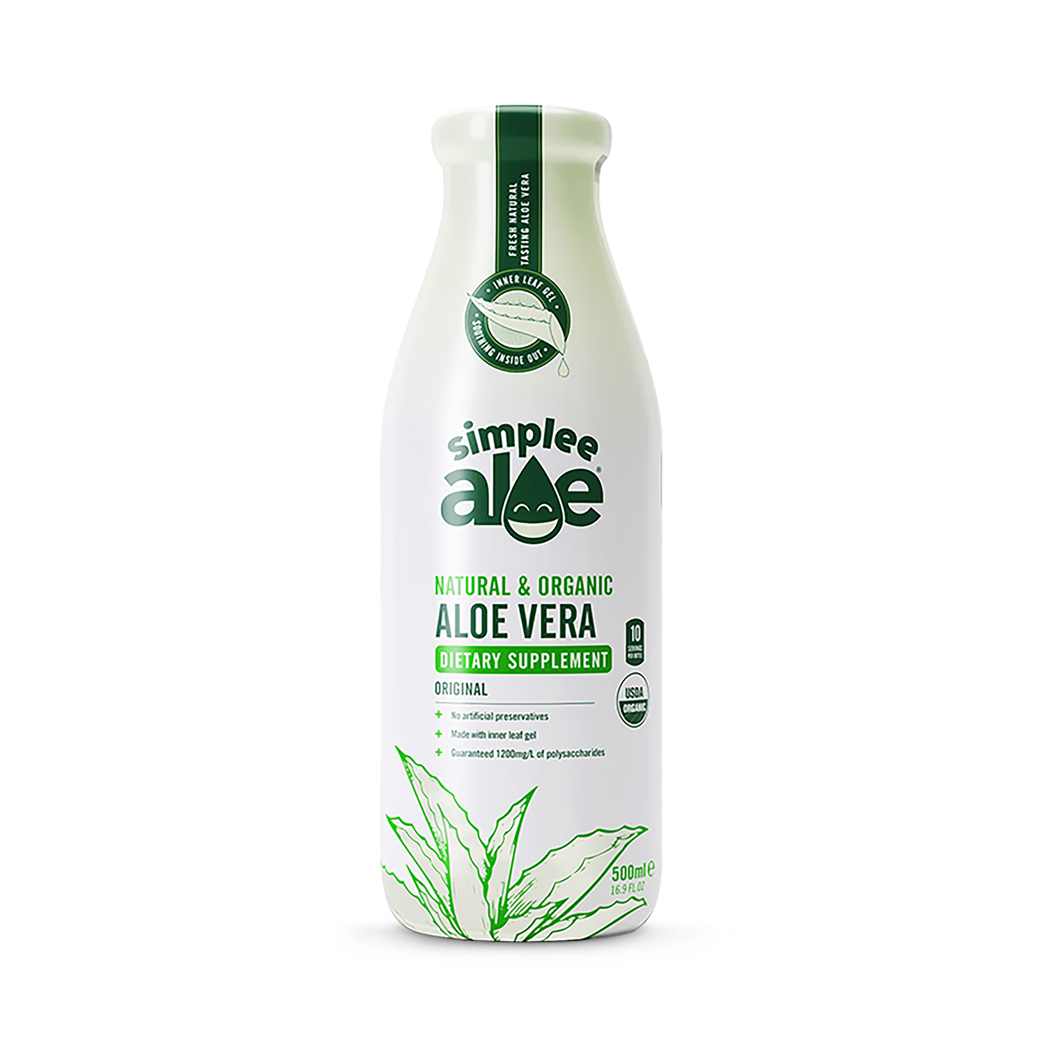 Simplee Aloe Organic Aloe Vera Juice 500ml (British brand)