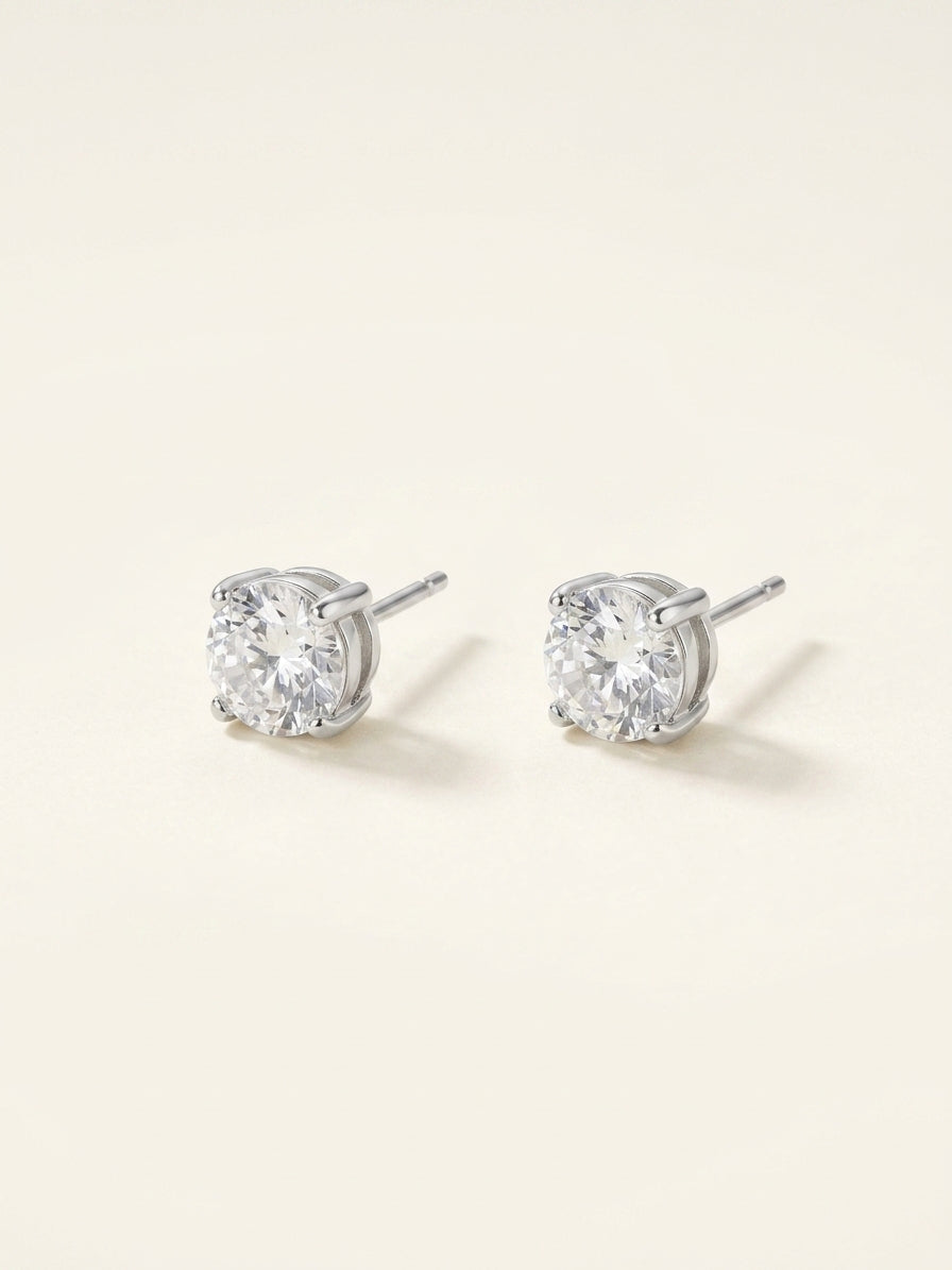 Vivienne Westwood platinum-plated brass crystal stud earrings - British product