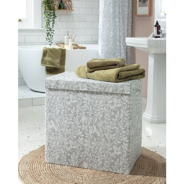 Argos Home floral laundry basket with dividers grey 130L - British product