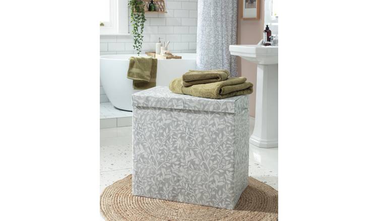 Argos Home floral laundry basket with dividers grey 130L - British product