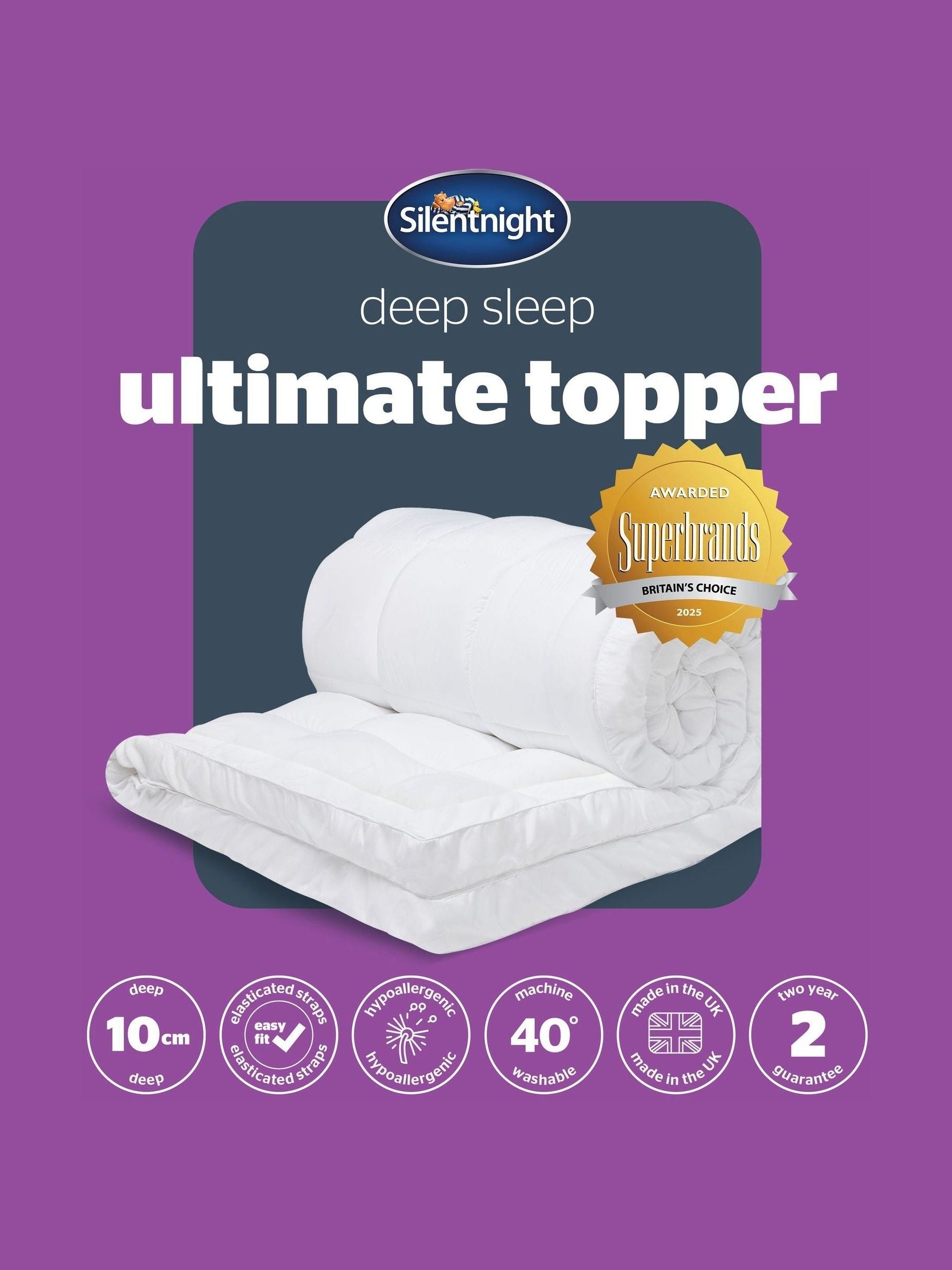 Silentnight White Deep Sleep Ultimate 1000 Extra Deep Mattress Topper (British brand)