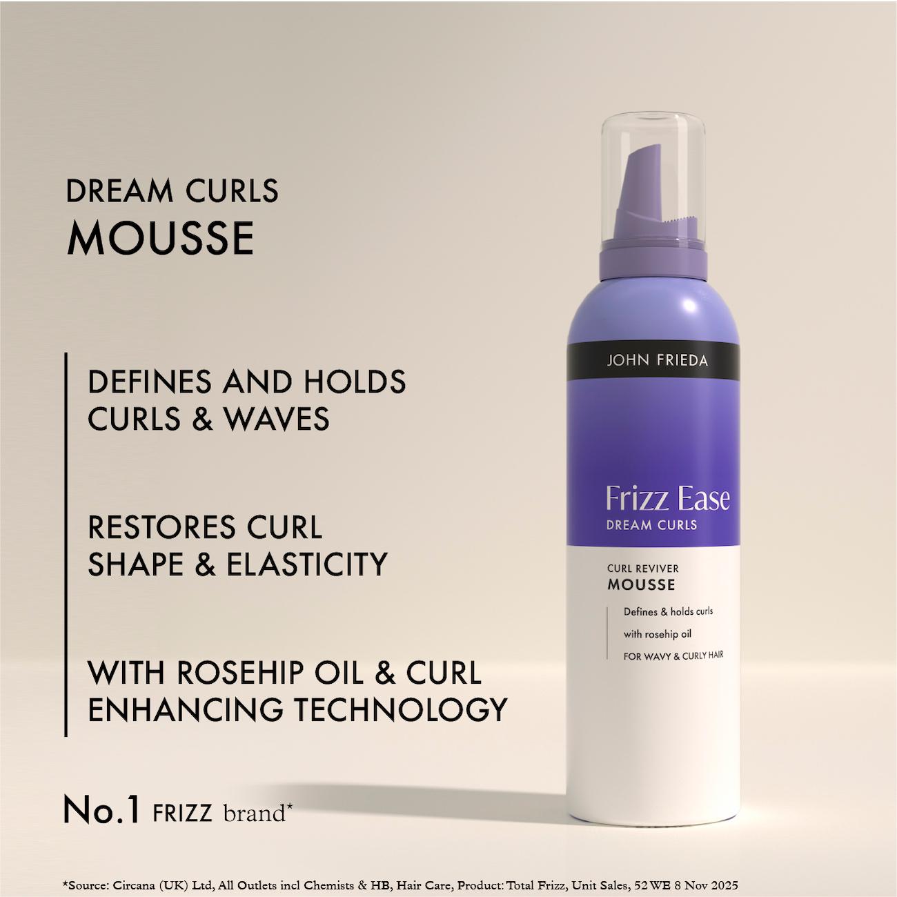 John Frieda Frizz Ease Dream Curl Reviver Mousse 200ml - British product