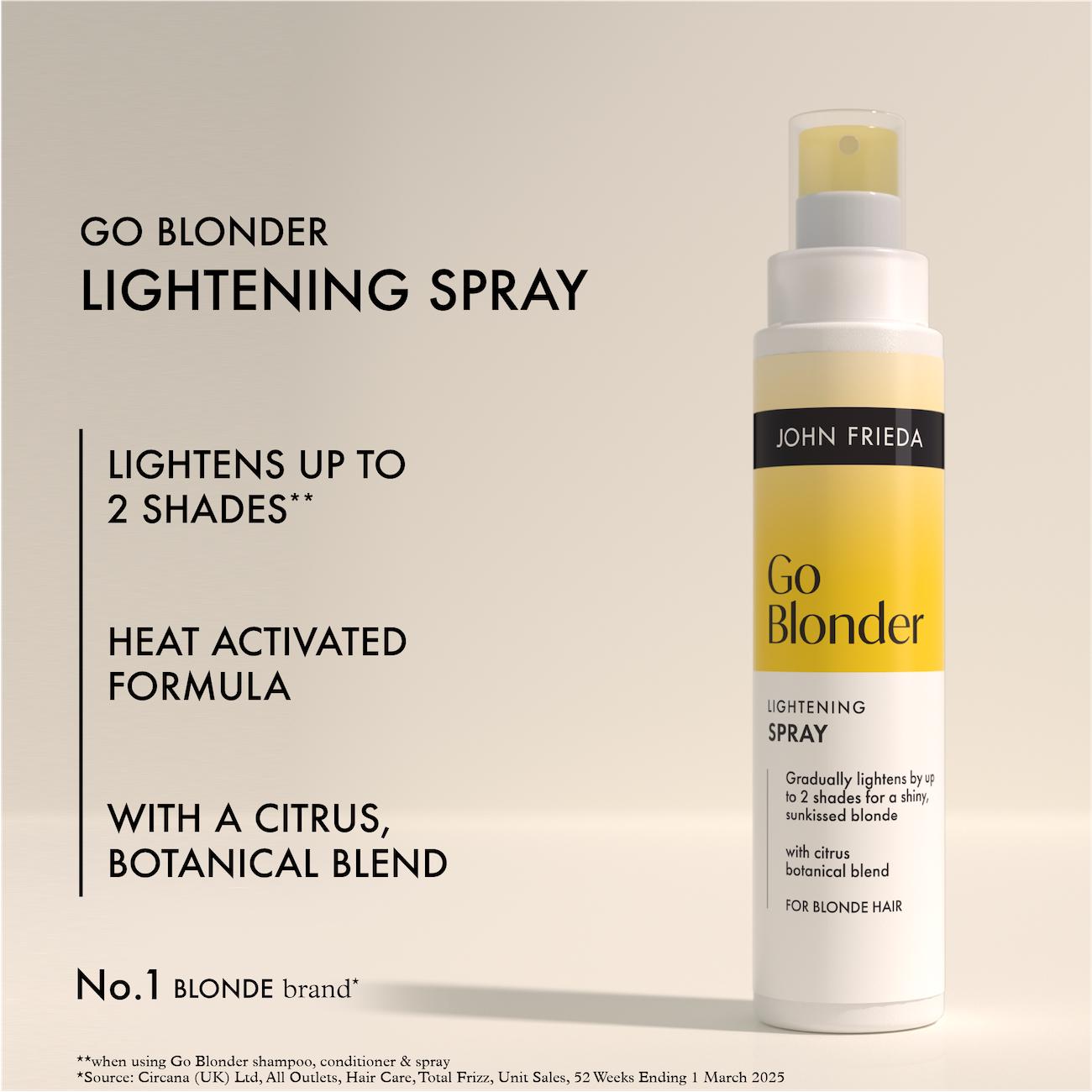 John Frieda Go Blonder Lightening Spray 100ml, imported from the UK