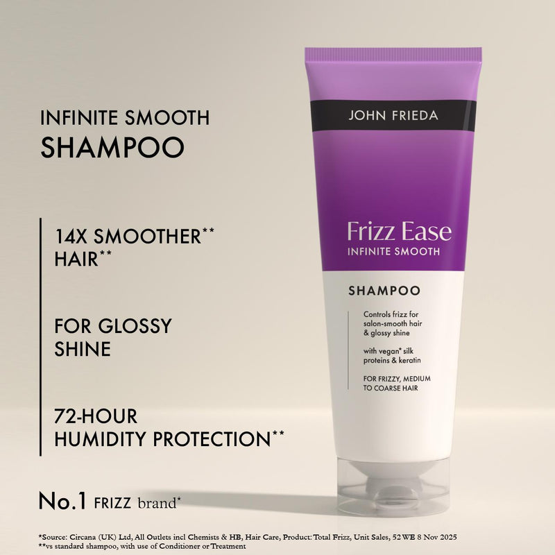 John Frieda frizz ease infinite smooth shampoo 250ml, imported from the UK