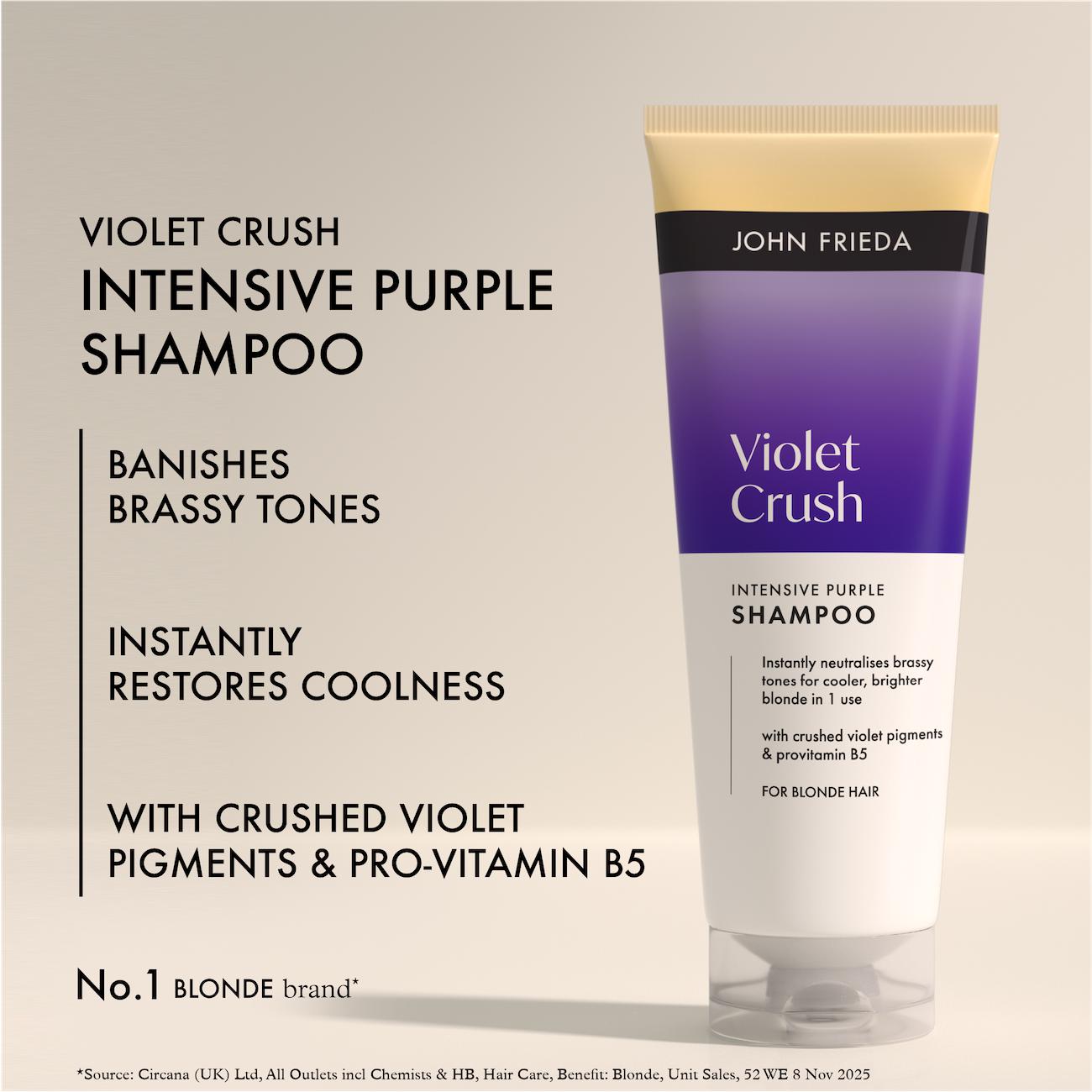 John Frieda Violet Crush intensive purple shampoo 250ml, UK version