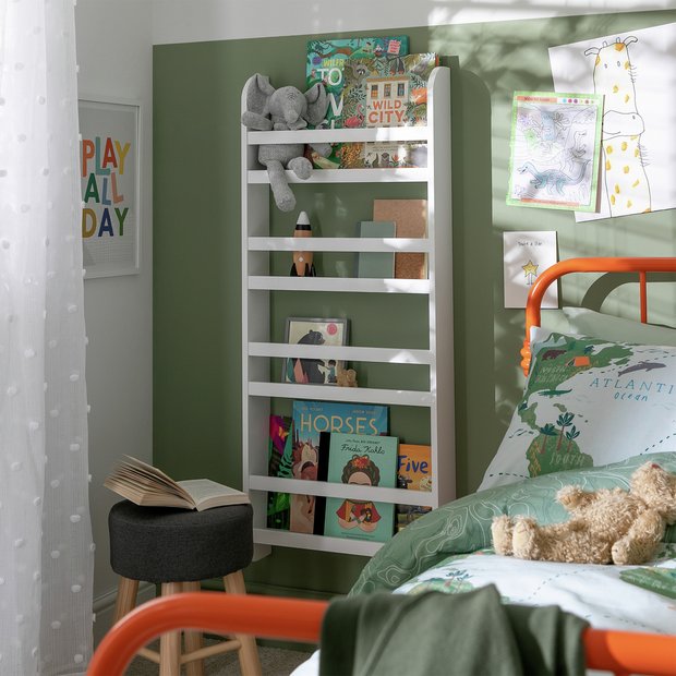 Habitat kids wall mounted bookcase white, UK version
