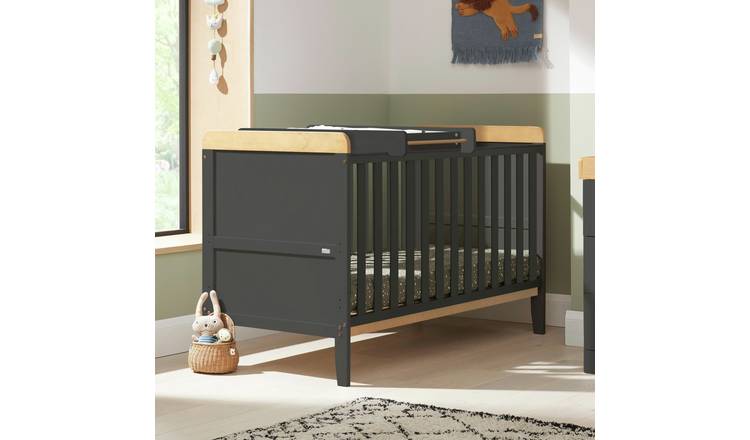 Tutti Bambini Rio Cot Bed, Top Changer & Mattress -Slate Oak GOODS Argos