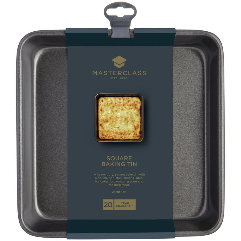 Masterclass square carbon steel baking tin 23cm, imported from the UK