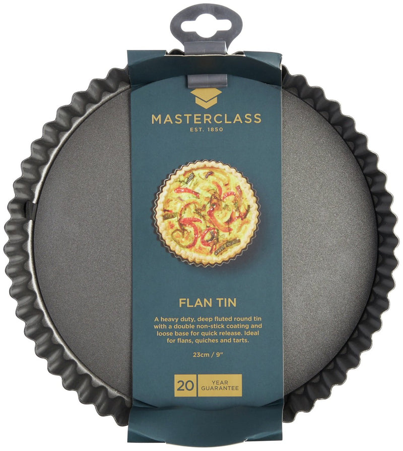 MasterClass 23cm non-stick fluted flan tin, imported from the UK