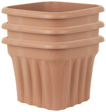 Wham plastic planter set of 3 in terracotta, 40cm square (British brand)