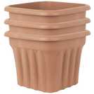 Wham plastic planter set of 3 in terracotta, 40cm square (British brand)