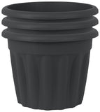 Wham 40cm round plastic planter set of 3 in slate (British brand)