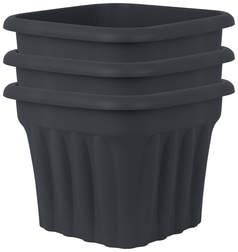 Wham plastic planter set of 3 in slate, 40cm (British brand)