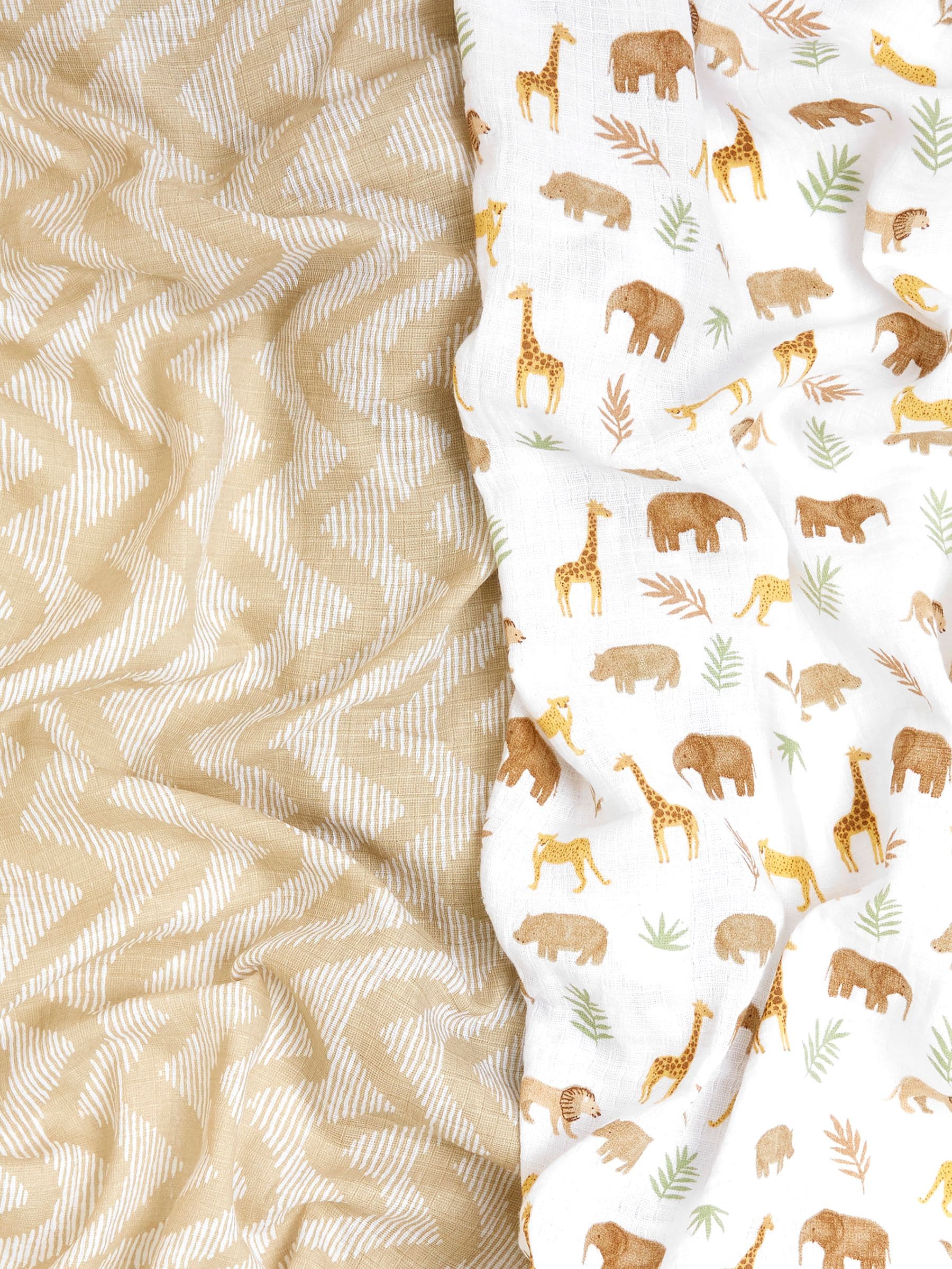 Babydecken mit Tiermotiv von aden anais, 2er-Pack – britisches Produkt