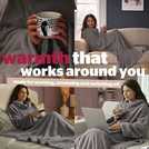 Silentnight Snugsie wearable blanket with sleeves Grey Large (British brand)