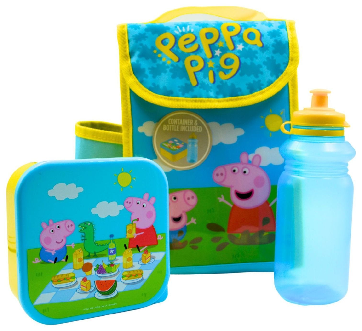 Peppa Pig lunch bag and bottle set 580ml, imported from the UK