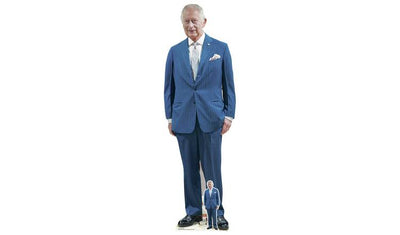 Argos Star Cutouts King Charles Blue Suit Life-size Cardboard Cutout 179cm x 56cm x 30cm- Buy online at McGrocer