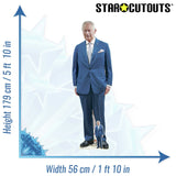 Star Cutouts King Charles blue suit life-size cardboard cutout (British brand)