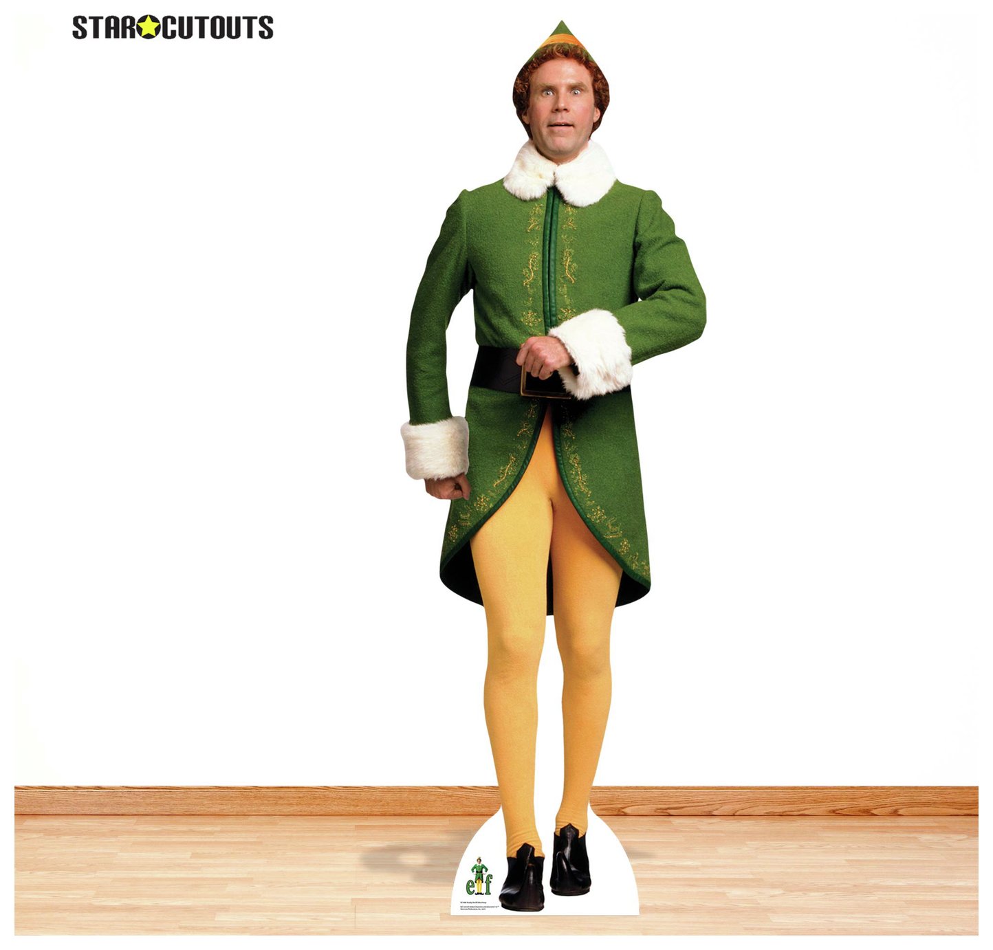 Buddy Elf marching life-size cardboard cutout (British brand)