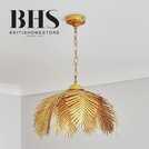 BHS Brooklyn Leafy Metal Pendant Ceiling Light in gold - British product