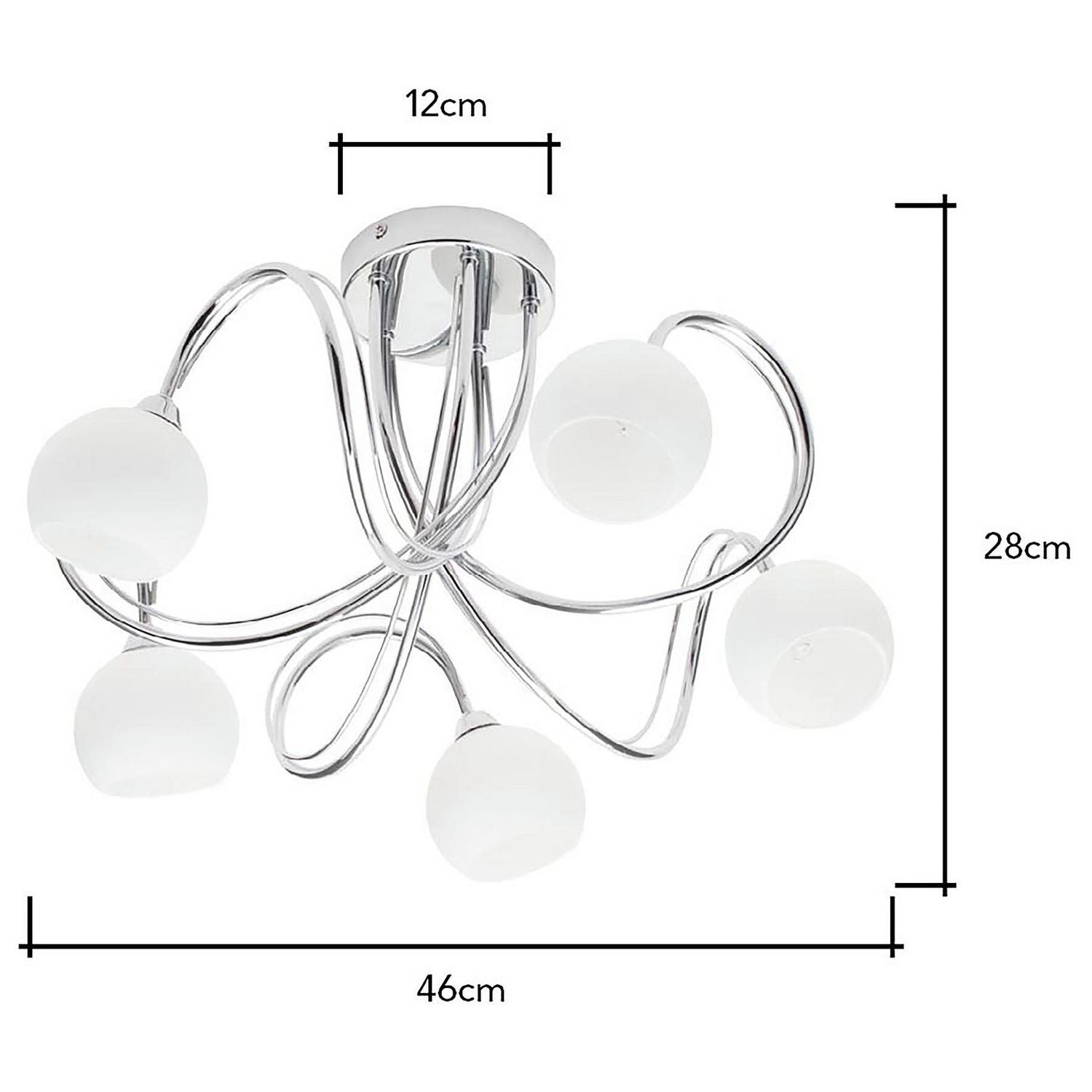 BHS Acacia flush ceiling light in silver, diameter 43cm - British product