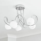 BHS Acacia flush ceiling light in silver, diameter 43cm - British product