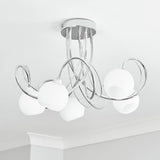 BHS Acacia flush ceiling light in silver, diameter 43cm - British product