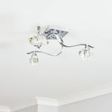 BHS Scorpio Silver glass flush ceiling light 48cm diameter - British product
