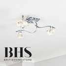 BHS Scorpio Silver glass flush ceiling light 48cm diameter - British product