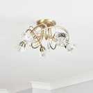 BHS Sagitarius brass glass ceiling light, 42cm diameter - British product