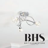 BHS Sagitarius glass flush ceiling light in silver - British product