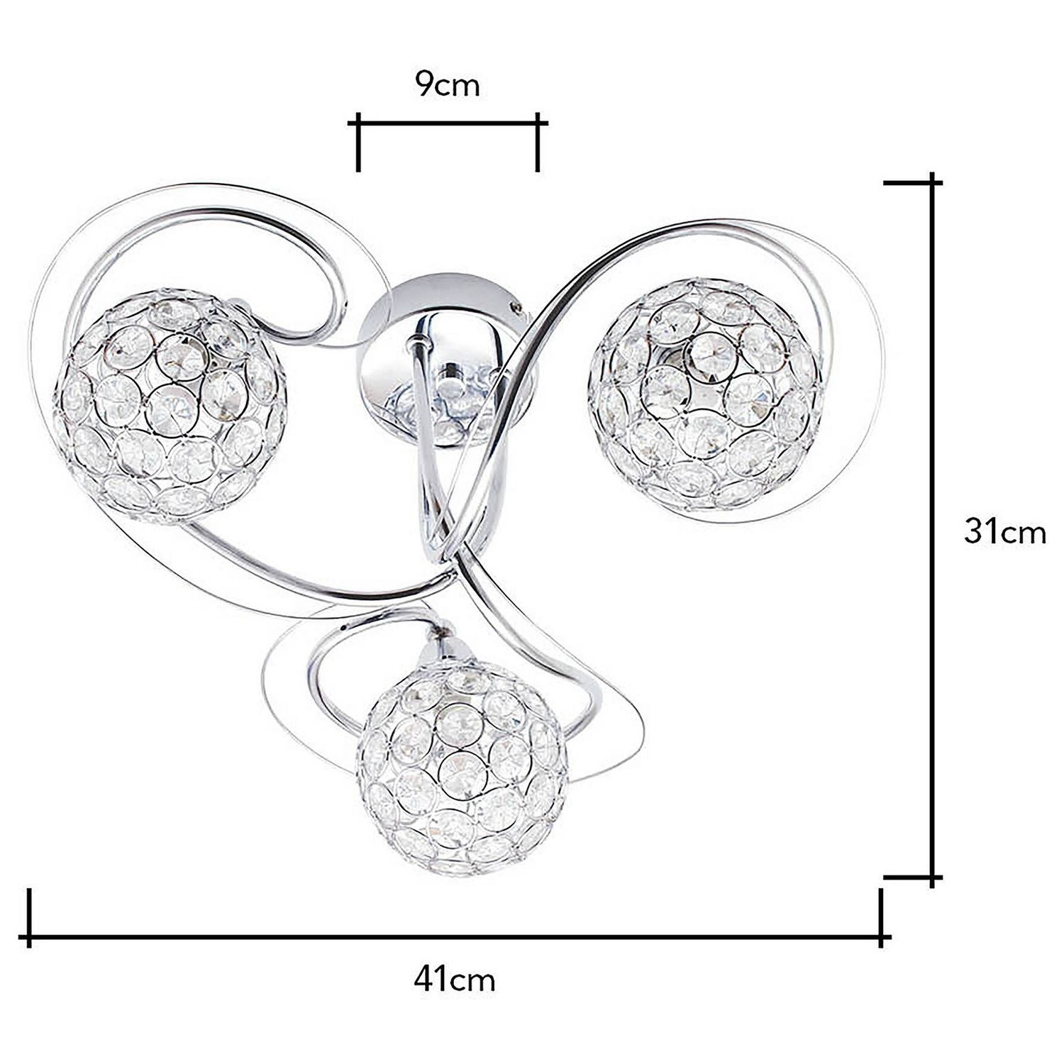 BHS Orchid ceiling light silver 42cm diameter - British product