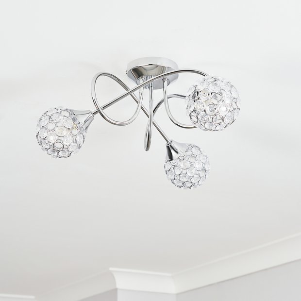 BHS Orchid ceiling light silver 42cm diameter - British product