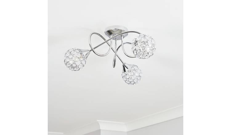 BHS Orchid ceiling light silver 42cm diameter - British product