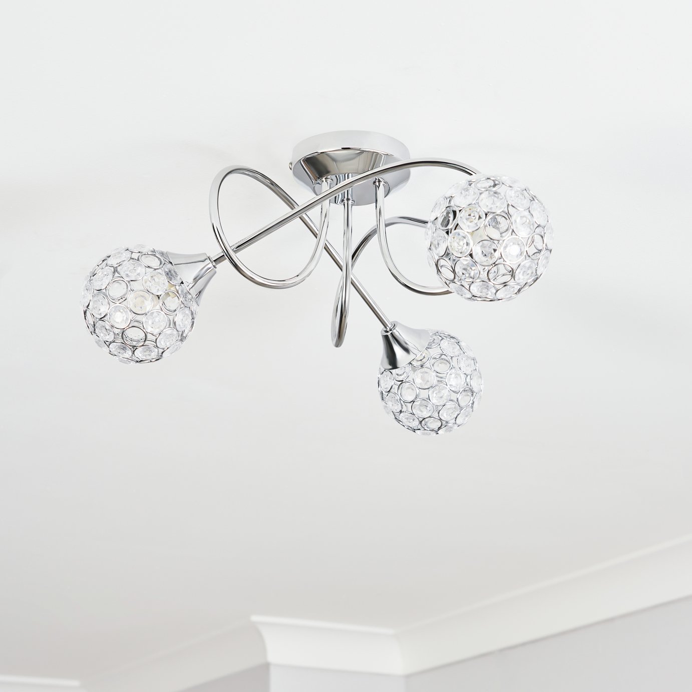 BHS Orchid ceiling light silver 42cm diameter - British product