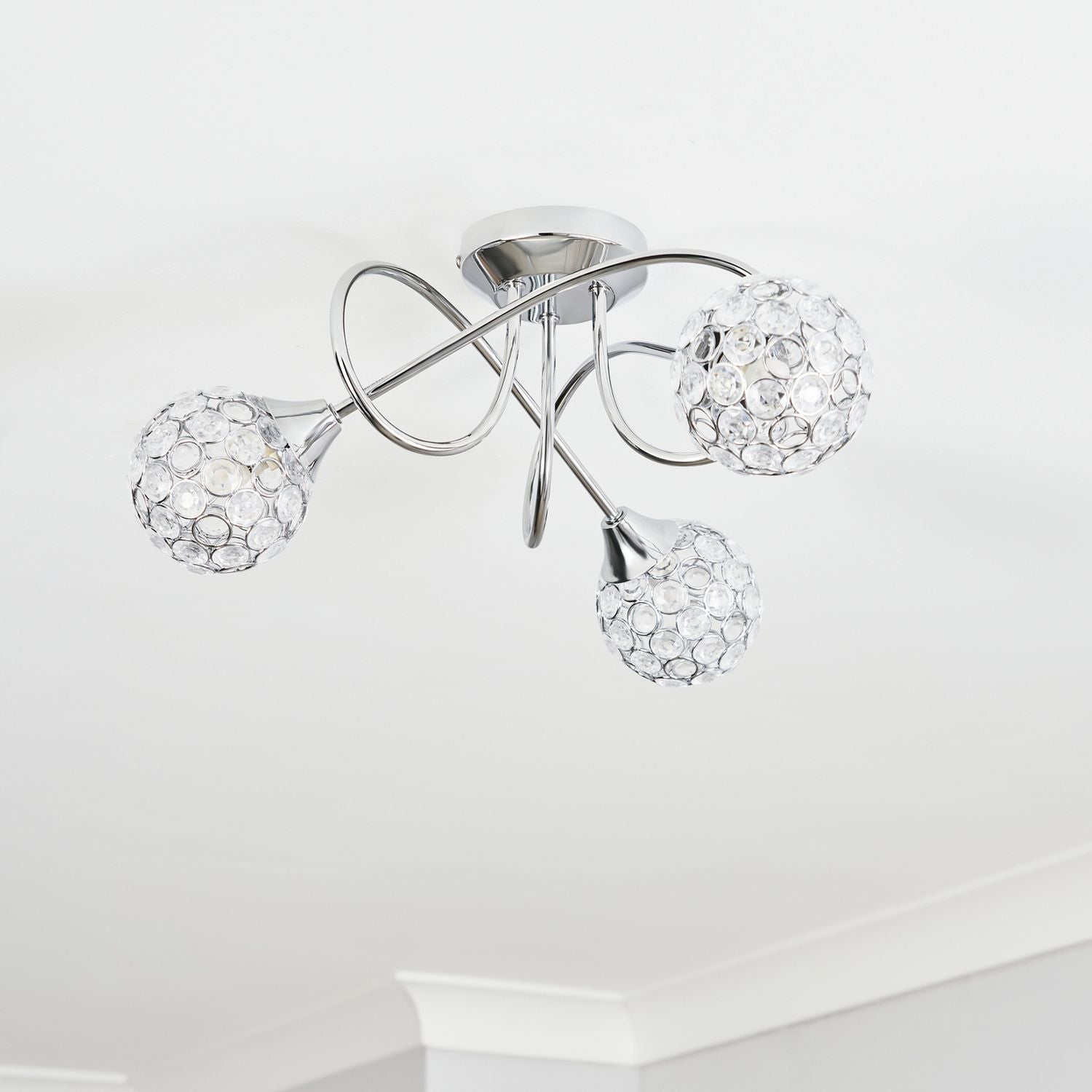 BHS Orchid ceiling light silver 42cm diameter - British product