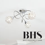 BHS Orchid ceiling light silver 42cm diameter - British product